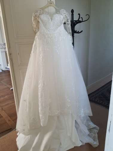 Premium Pearled Lace Applique Ball Wedding Gown All Sizes