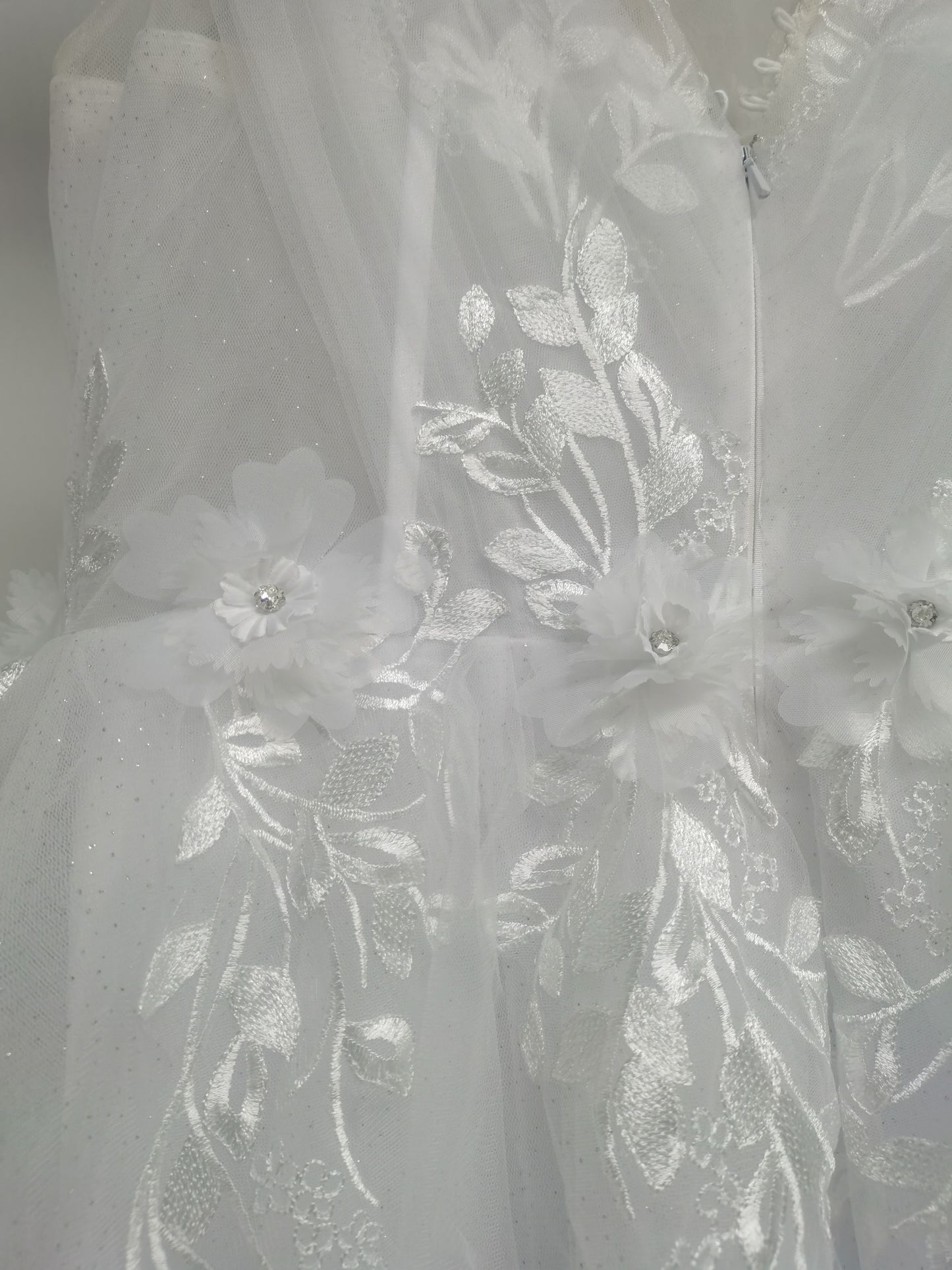 Floral Applique/Glitter Tulle Wedding Gown All Sizes/Colors