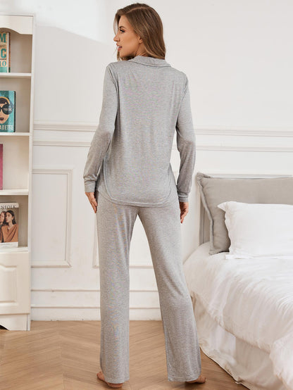 Viscose Knit Long Pajama Set