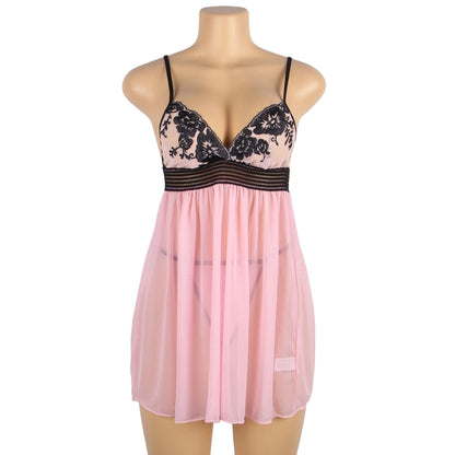 Sweetly Pink Sheer Babydoll Set