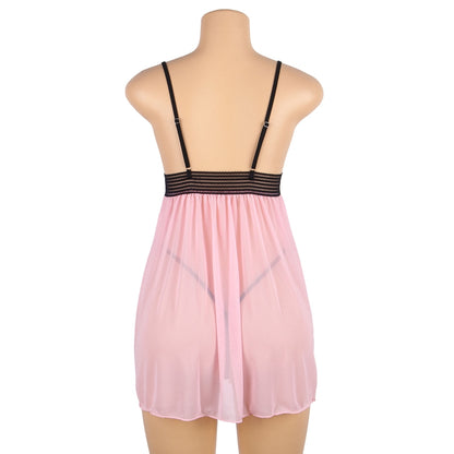 Sweetly Pink Sheer Babydoll Set