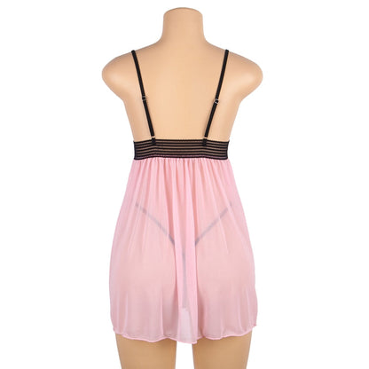 Sweetly Pink Sheer Babydoll Set