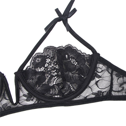 Queen Lace Demi Bra & Garter Panty Set