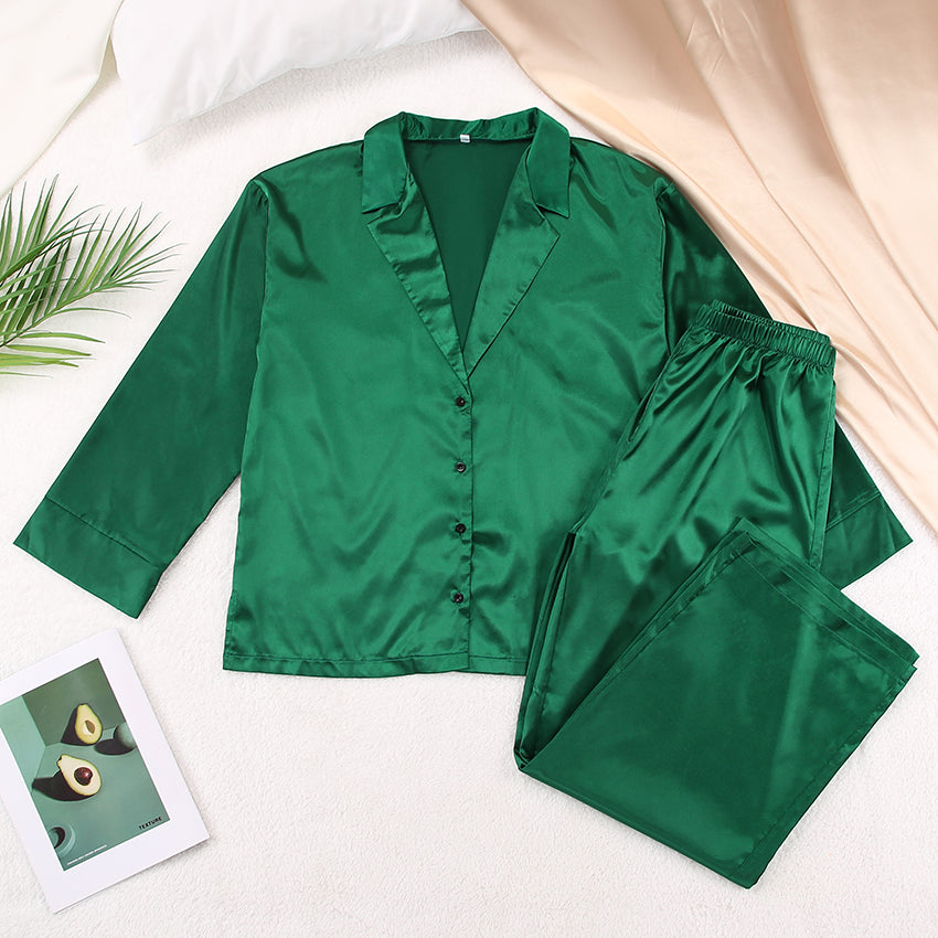 Relaxed Satin Pajama Set