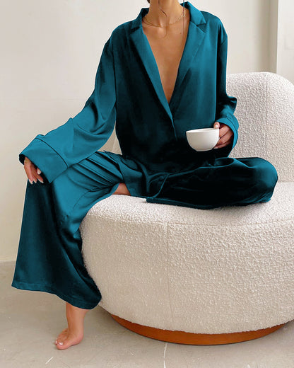 Relaxed Satin Pajama Set