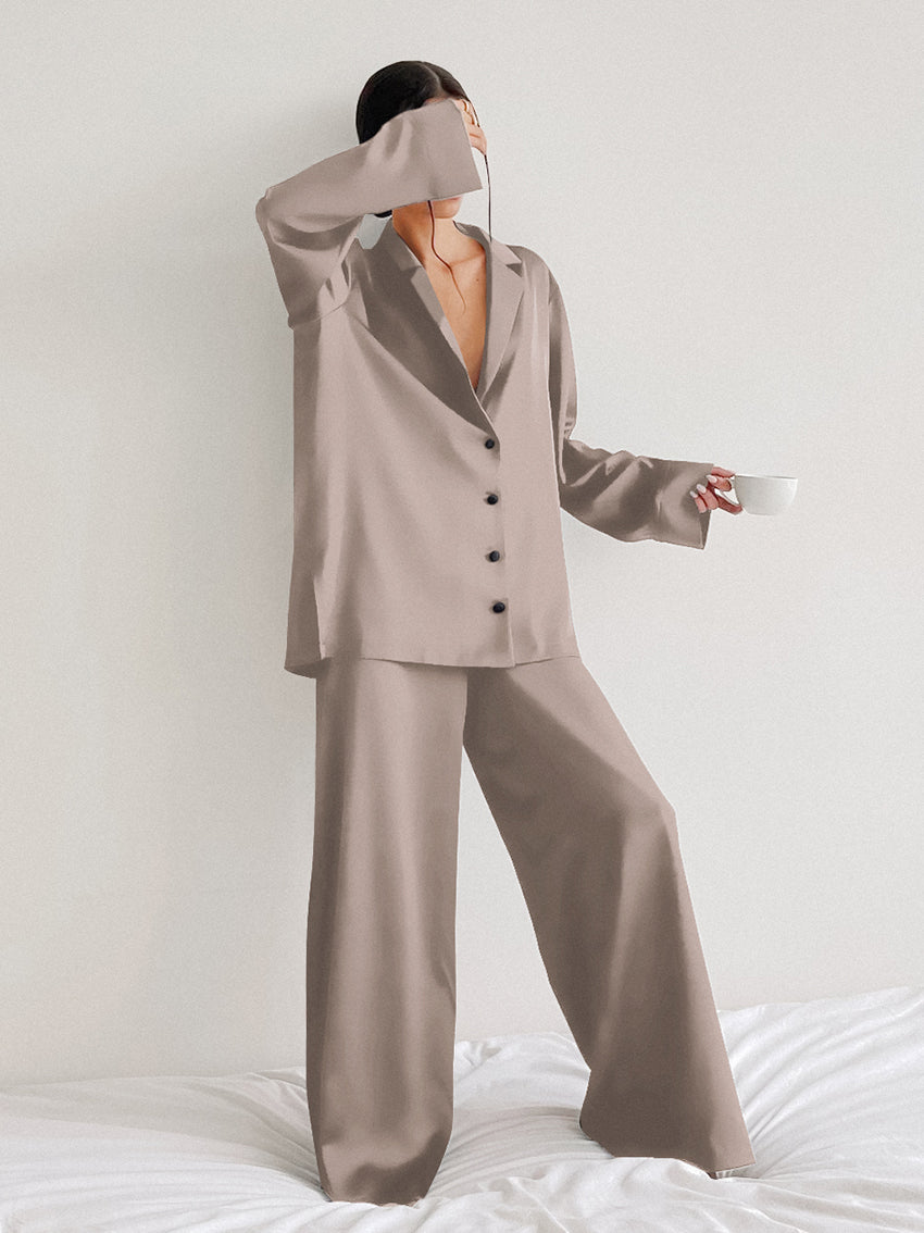 Relaxed Satin Pajama Set