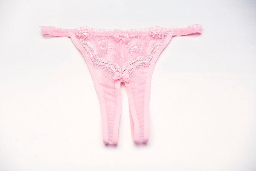 Femme Fatale Embroidered Crotchless Panty