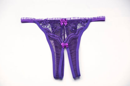 Femme Fatale Embroidered Crotchless Panty