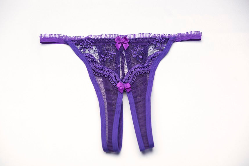 Femme Fatale Embroidered Crotchless Panty