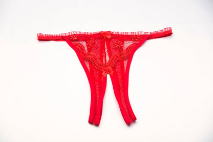 Femme Fatale Embroidered Crotchless Panty