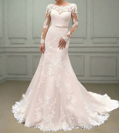 Floral Lace Trumpet Wedding Gown All Sizes/Colors