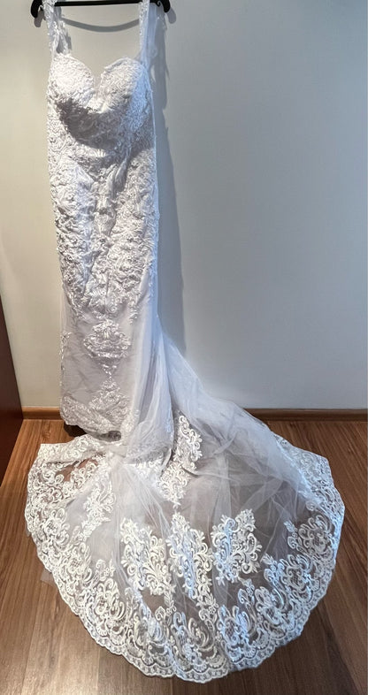 Floral Pearl Lace Mermaid Wedding Gown All Sizes