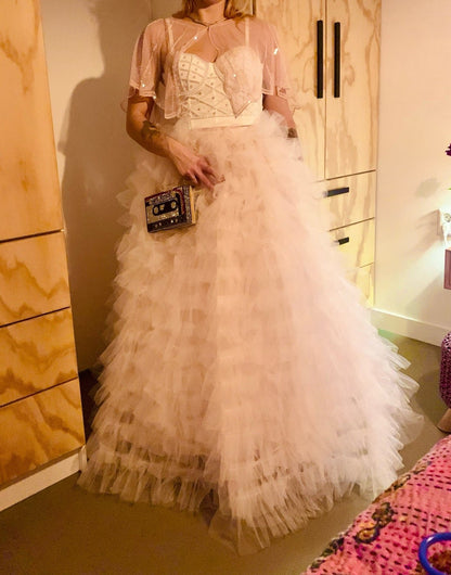 Custom Tulle Ruffled A Line Full Wedding Skirt All Sizes/Colors