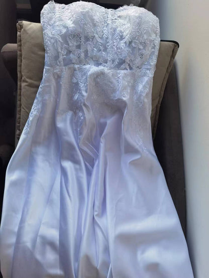 Floral & Satin Wedding Gown