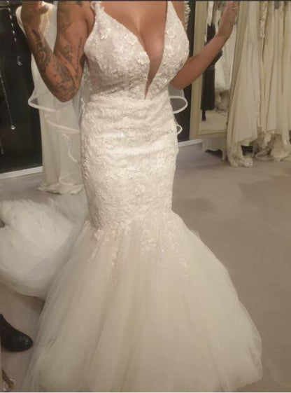 Liliana Sparkle Applique Mermaid Wedding Gown All Sizes