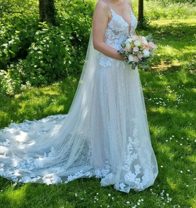 Sparkle Floral A Line Wedding Gown All Sizes/Colors