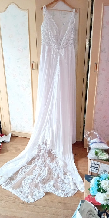 Chiffon/Lace Applique Summer Wedding Gown All Sizes/Colors