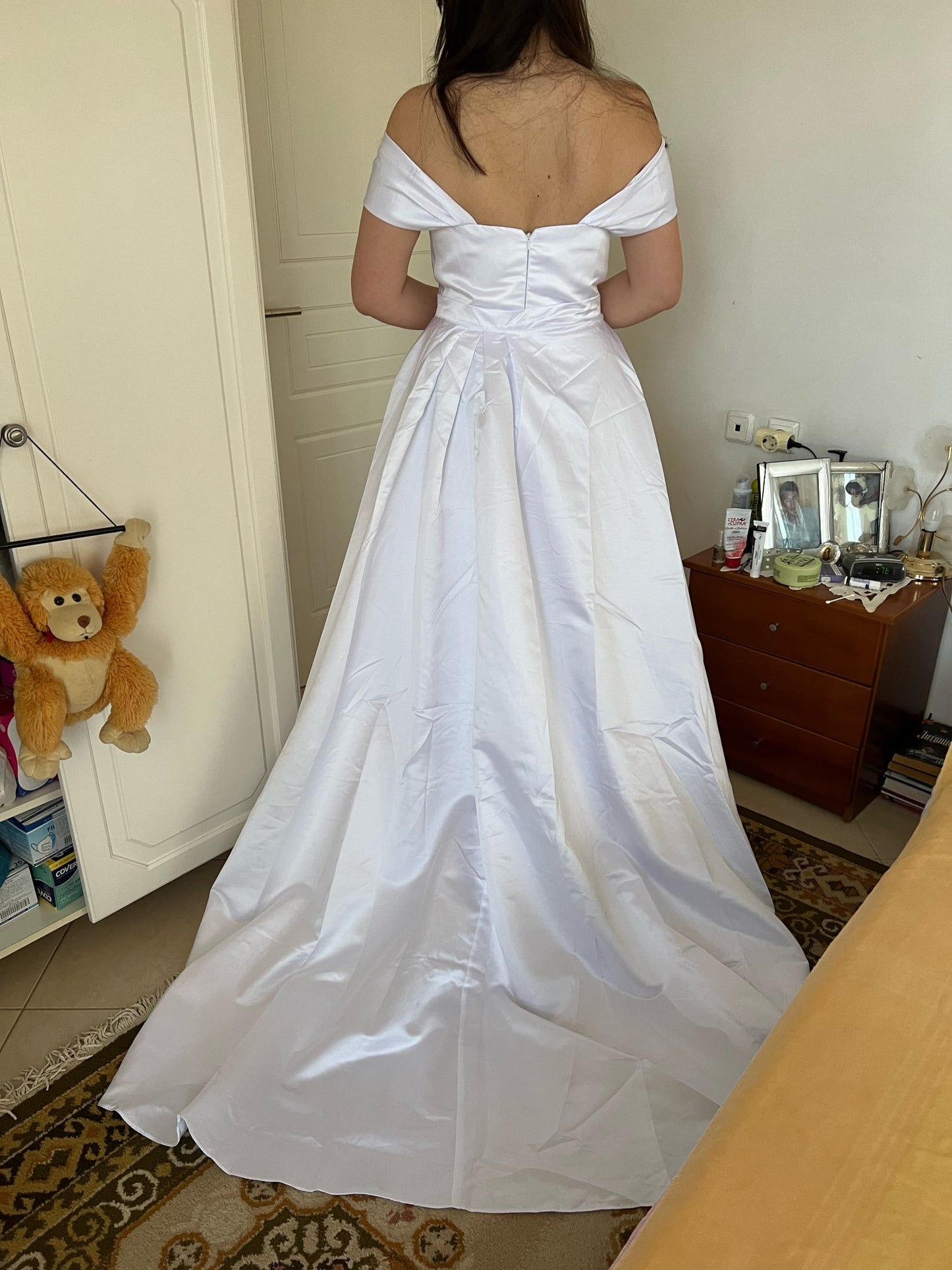 Elegant Simple Satin Mermaid & Train Wedding Gown Set All Sizes/Colors