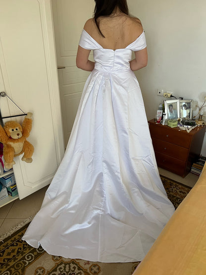 Elegant Simple Satin Mermaid & Train Wedding Gown Set All Sizes/Colors