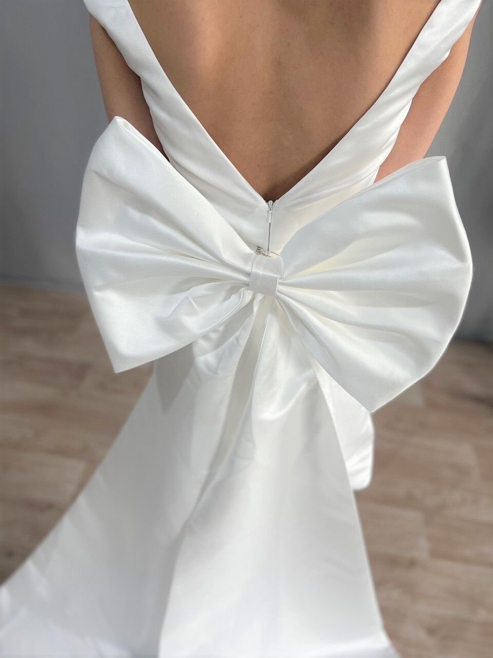 Bow Back Satin Short Wedding Dress All Sizes/Colors