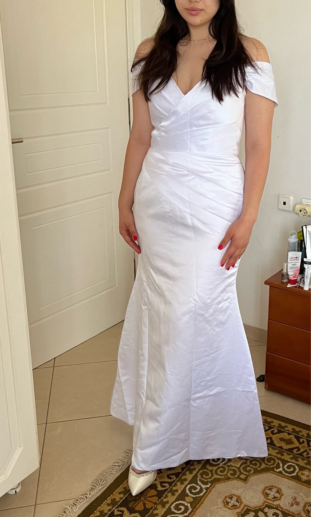 Elegant Simple Satin Mermaid & Train Wedding Gown Set All Sizes/Colors