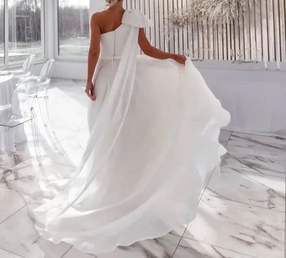 Sandra Organza One Shoulder Wedding Gown All Sizes/Colors