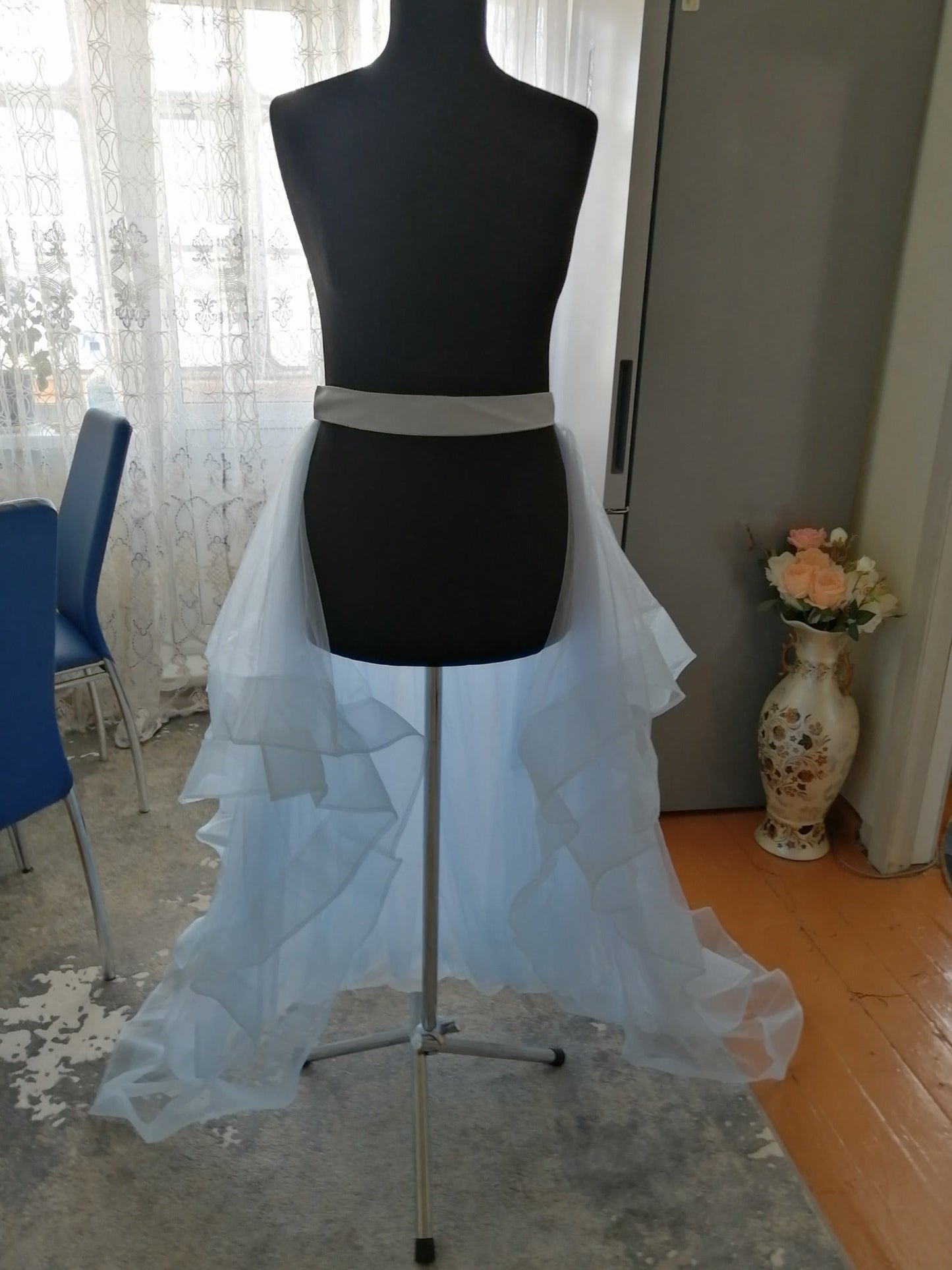 Custom Layered Organza Tulle Detachable Wedding Train All Sizes/Colors