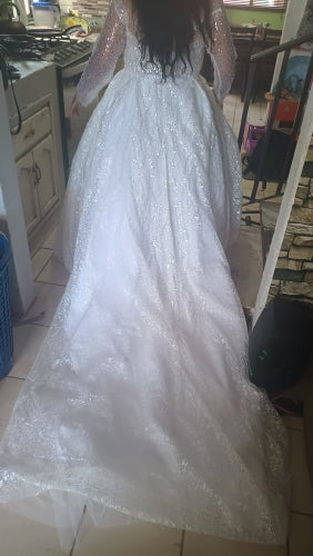 Premium All Over Crystal Ball Wedding Gown All Sizes