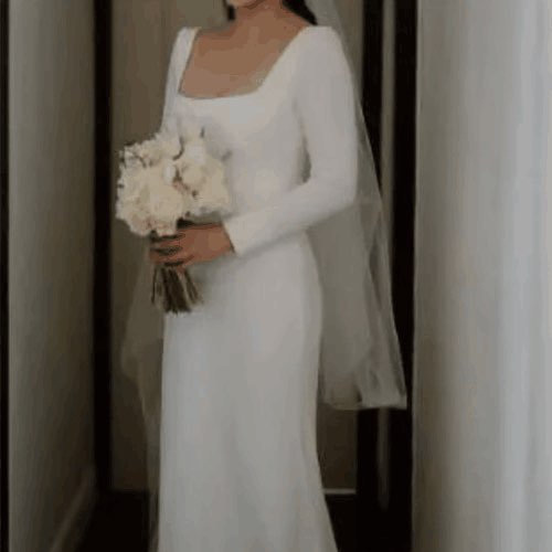 Elegant Satin Fit & Flair Wedding Gown