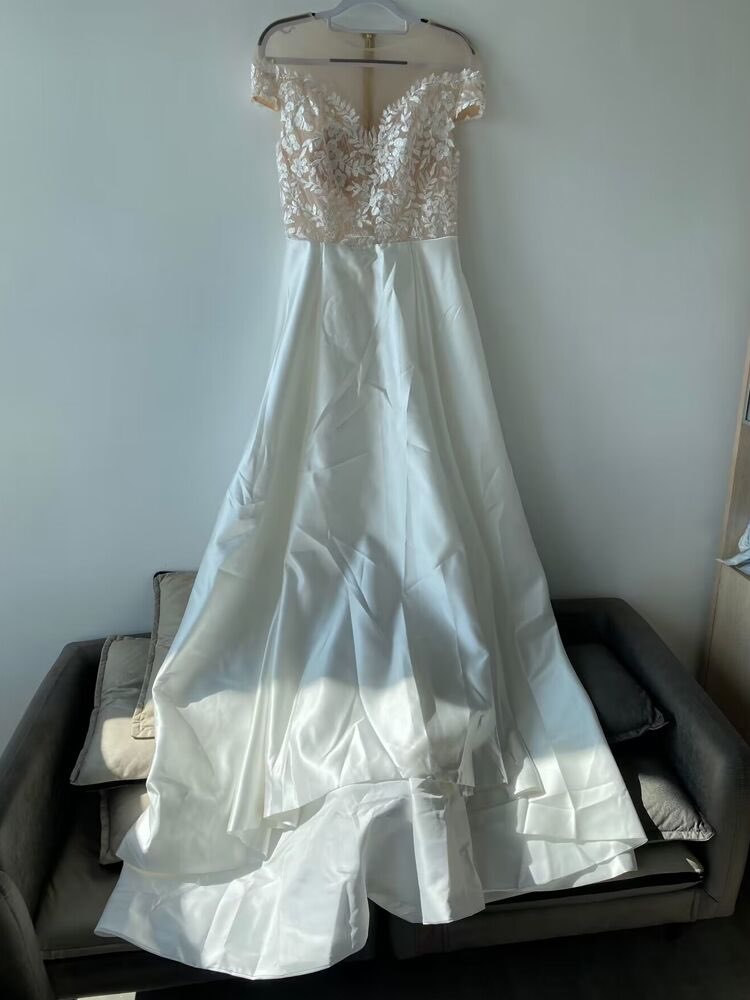 Kelly Anne Applique/Satin Wedding Gown All Sizes