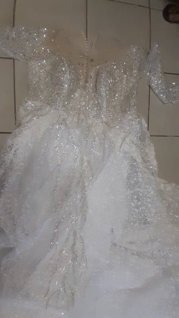 Premium All Over Crystal Ball Wedding Gown All Sizes