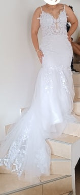 Floral Lace/Tulle Mermaid Wedding Gown All Sizes