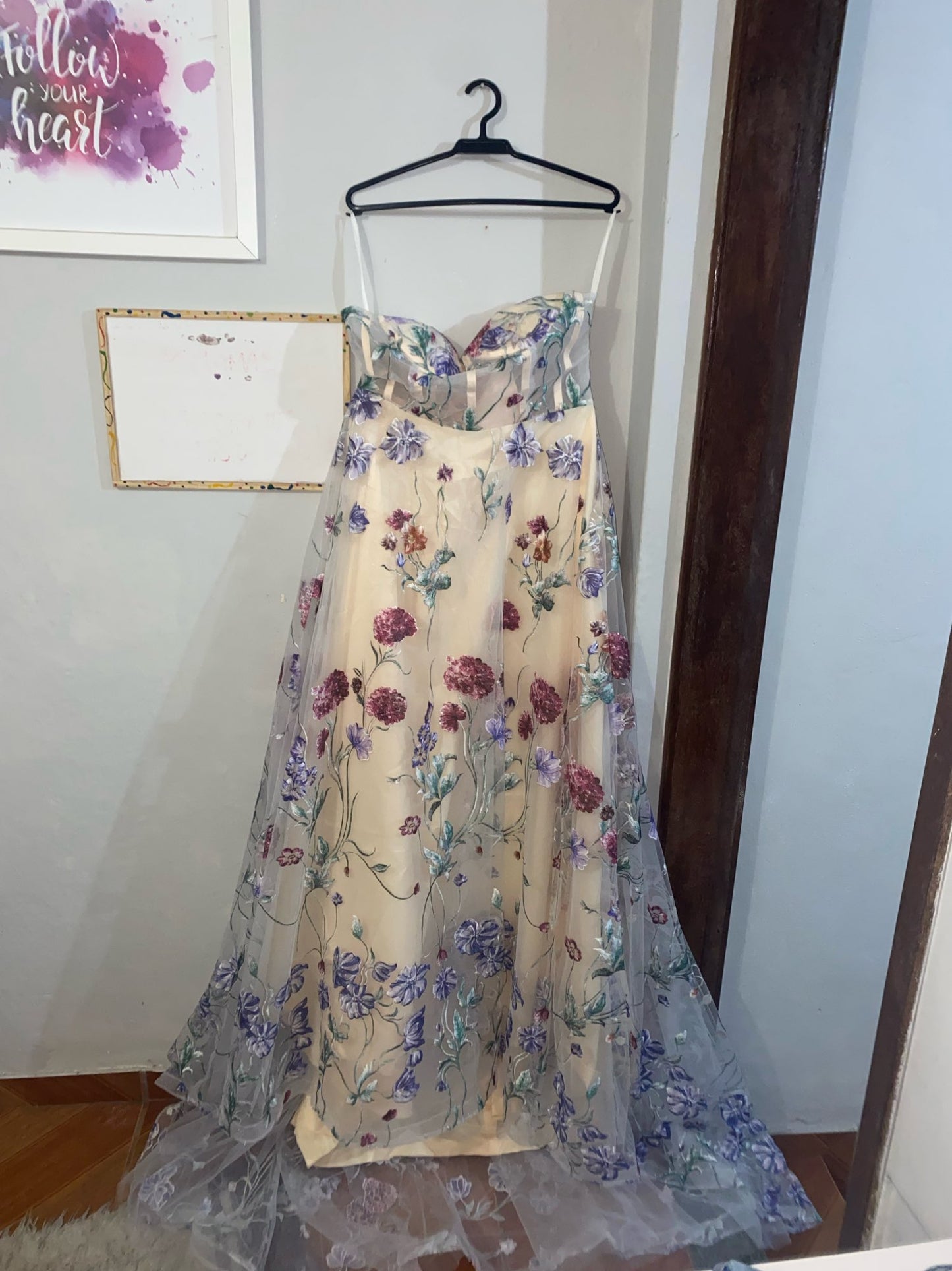 Floral Embroidered Sheer Wedding Gown All Sizes