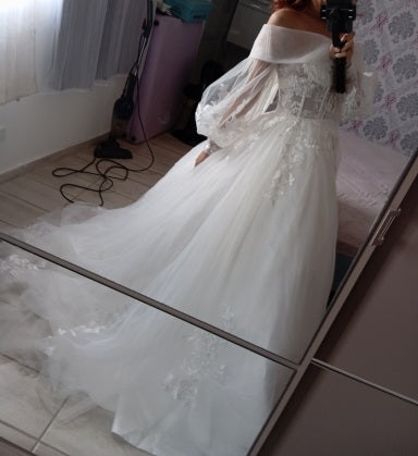 Julia Applique/Tulle Wedding Gown All Sizes/Colors