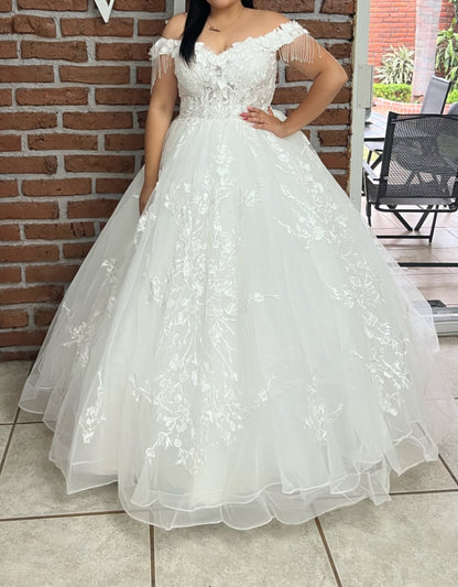 Premium Beading Trim Ball Wedding Gown All Sizes/Colors