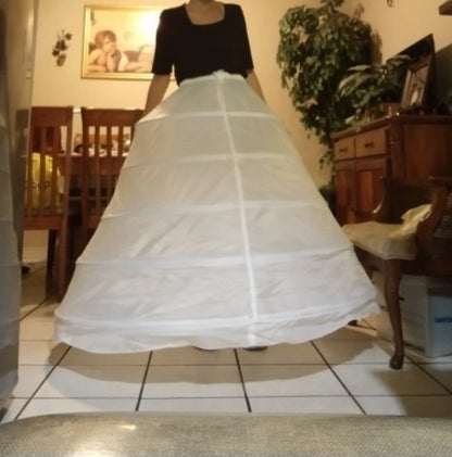 6 Hoop Ball Gown Petticoat Up to 49" Waist