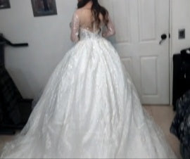 Premium All Over Crystal Ball Wedding Gown All Sizes