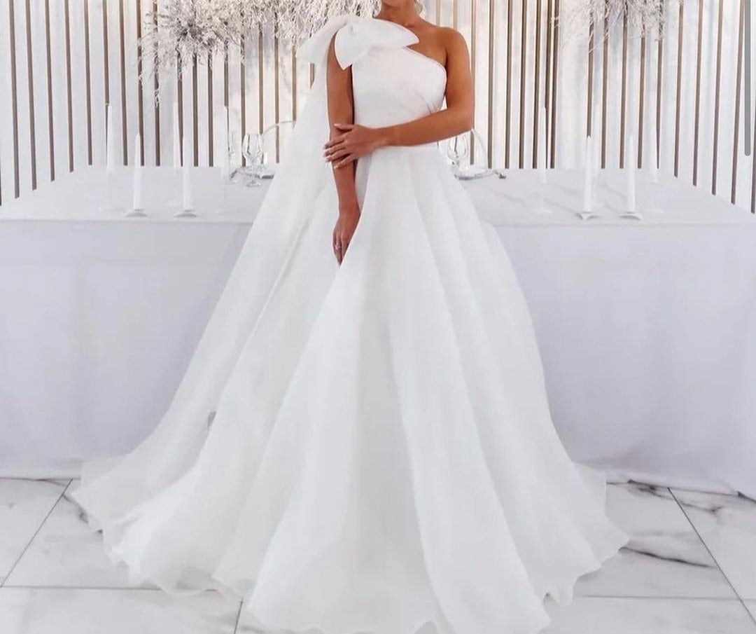 Sandra Organza One Shoulder Wedding Gown All Sizes/Colors