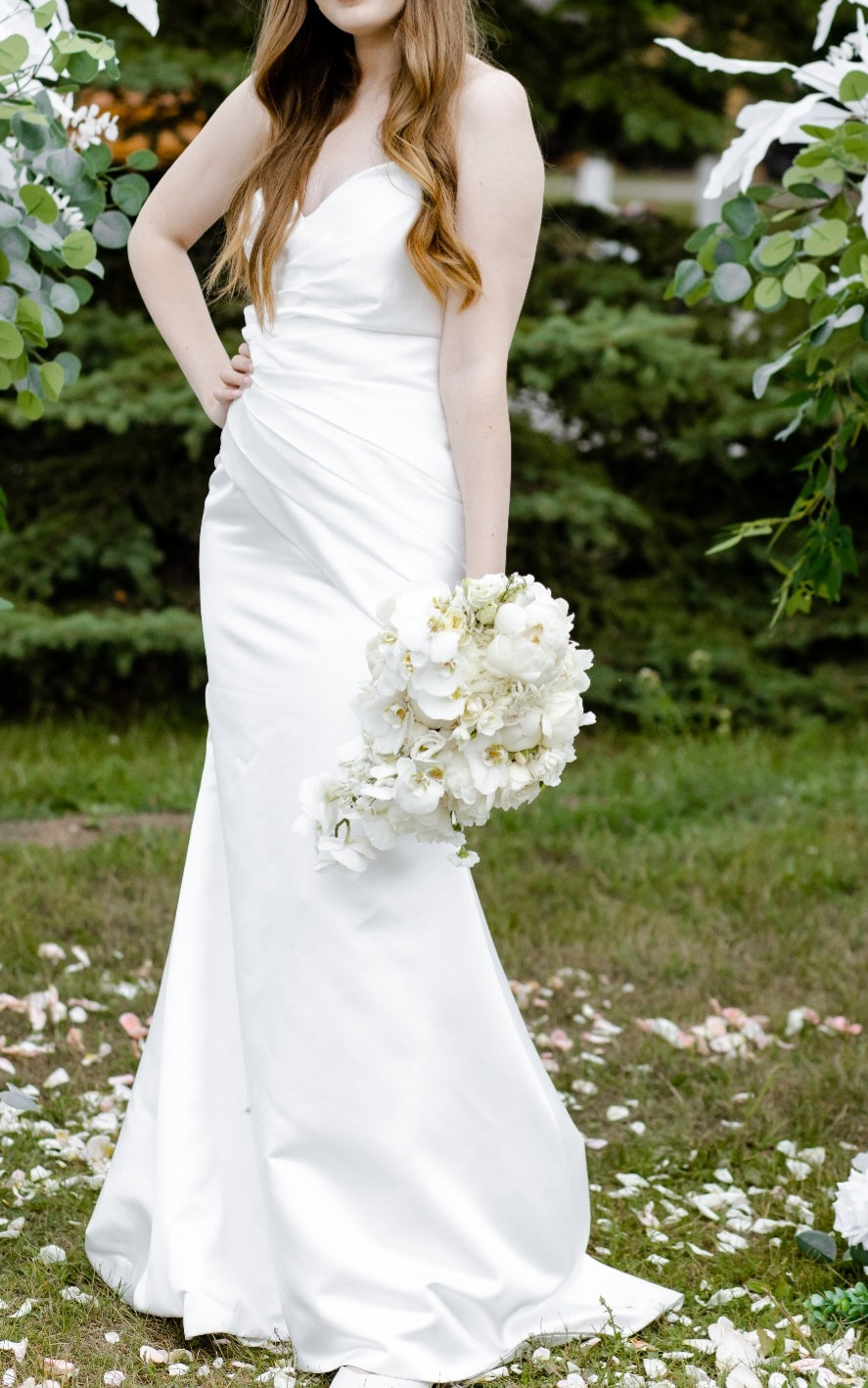 Elegant Simple Satin Mermaid & Train Wedding Gown Set All Sizes/Colors