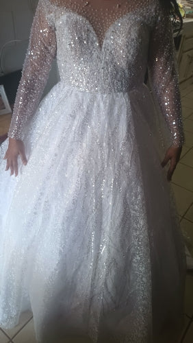 Premium All Over Crystal Ball Wedding Gown All Sizes