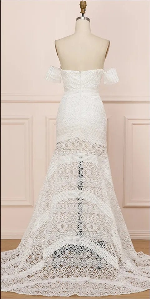 Country Crochet Lace Fit & Flair Wedding Gown All Sizes/Colors