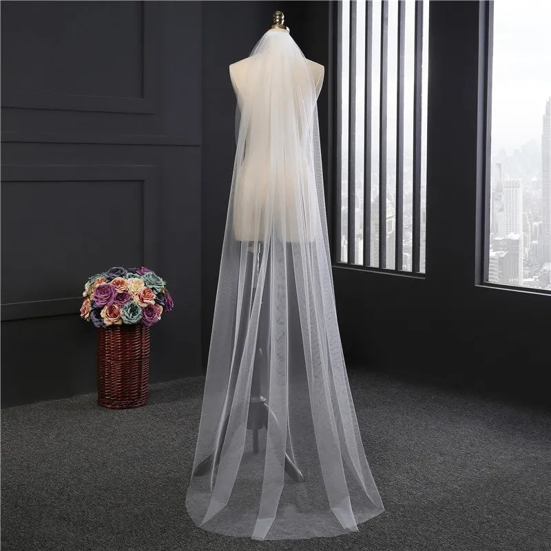 Simple 1 Layer Tulle Varying Lengths Wedding Veil