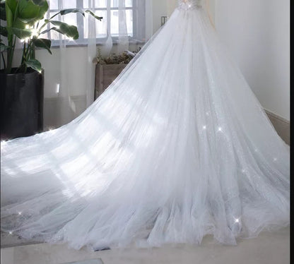 Custom Sparkle Glitter Tulle Detachable Wedding Skirt All Sizes/Colors