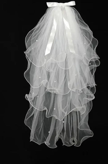 Pearl Accented Flyaway Wedding Veil