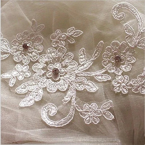 Rhinestone Lace Waist Wedding Veil