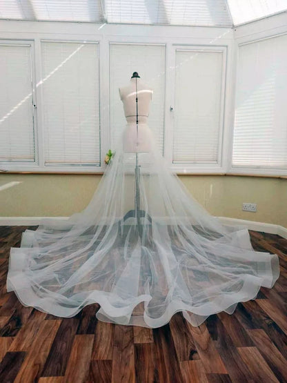 Custom Layered Organza Detachable Wedding Skirt