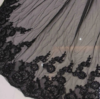 Sequined Lace Gothic Shoulder Veil