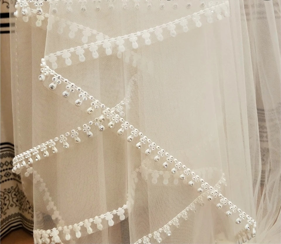 Rhinestone Tulle Wedding Veil All Lengths/Colors