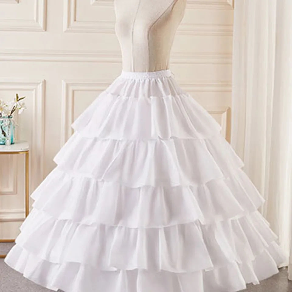 Ruffled 5 Hoop Ball Gown Crinoline Up To 40" Waist