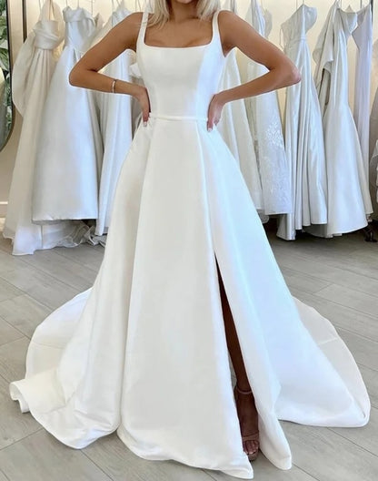 Satin A Line Wedding Gown All Colors/Sizes